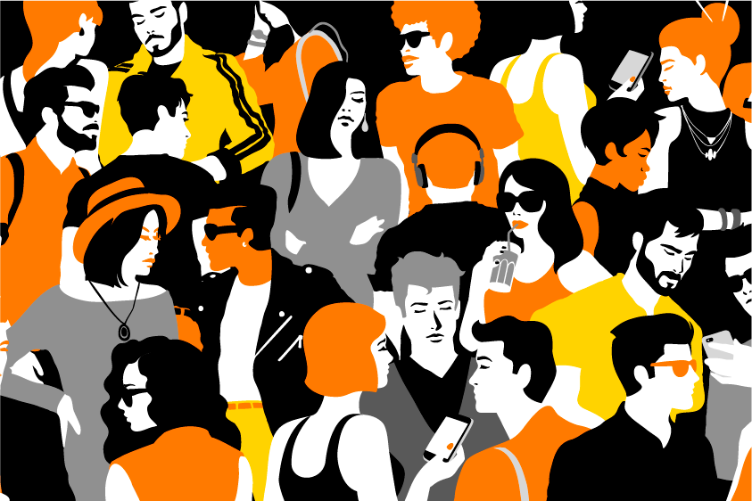 Grafika przedstawiająca tłum ludzi